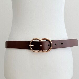 🤎Brown Double Ring Belt Gold Buckle Adjustable 🤎